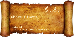 Obert Albert névjegykártya