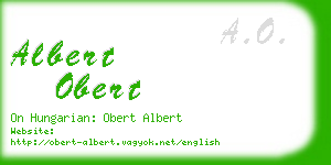 albert obert business card